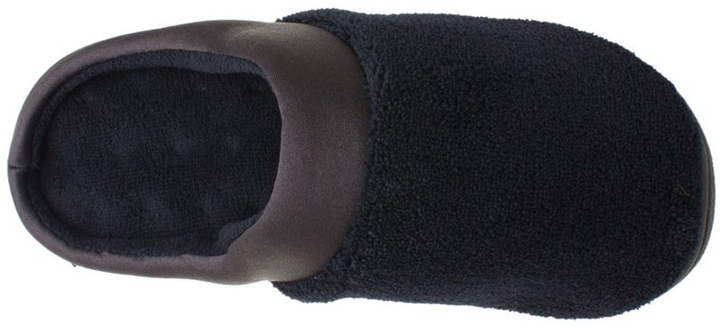 isotoner Women's Indoor/Outdoor Slip-on Terry and Satin Clog Slippers with Memory Foam Comfort , Black, 8.5-9 - Image 4