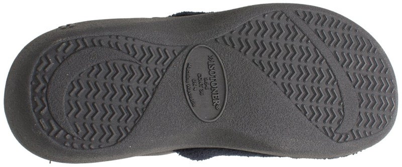isotoner Women's Indoor/Outdoor Slip-on Terry and Satin Clog Slippers with Memory Foam Comfort , Black, 8.5-9 - Image 5
