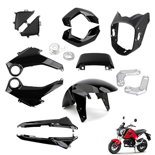 Mokuo Motorcycle Fairing Kits Compatible with Honda Grom MSX 125 2013-2016,Black Color - Image 1