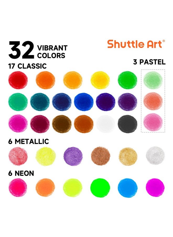 Shuttle Art Tempera Paint Sticks, 32 Colors Solid Tempera Paint for Kids, Super Quick Drying, No-Toxic, Works Great on Paper Wood Glass Ceramic Canvas - Image 2