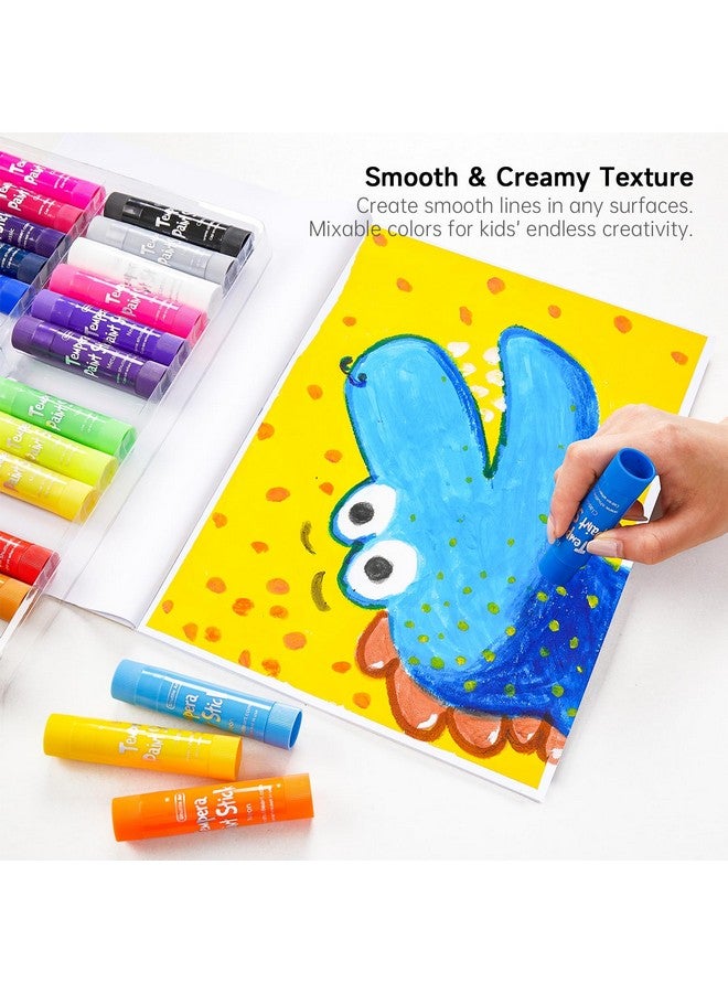 Shuttle Art Tempera Paint Sticks, 32 Colors Solid Tempera Paint for Kids, Super Quick Drying, No-Toxic, Works Great on Paper Wood Glass Ceramic Canvas - Image 5
