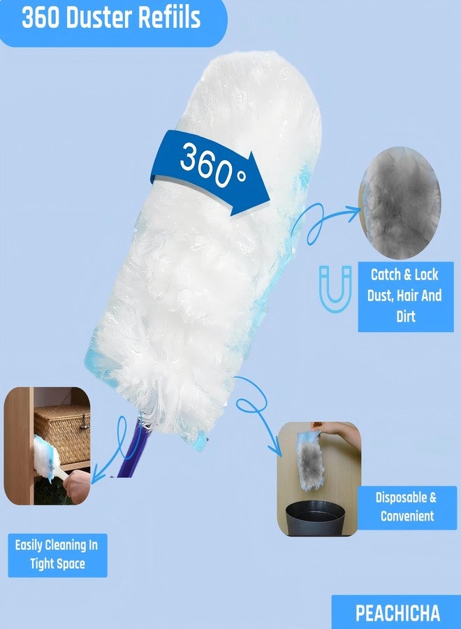 PEACHICHA 360 Degree Dusters Refills,Heavy Duty Duster Refills, Disposable Replacement Head for Cleaning, Multi Surface Refills, 30 Count Blue - Image 2