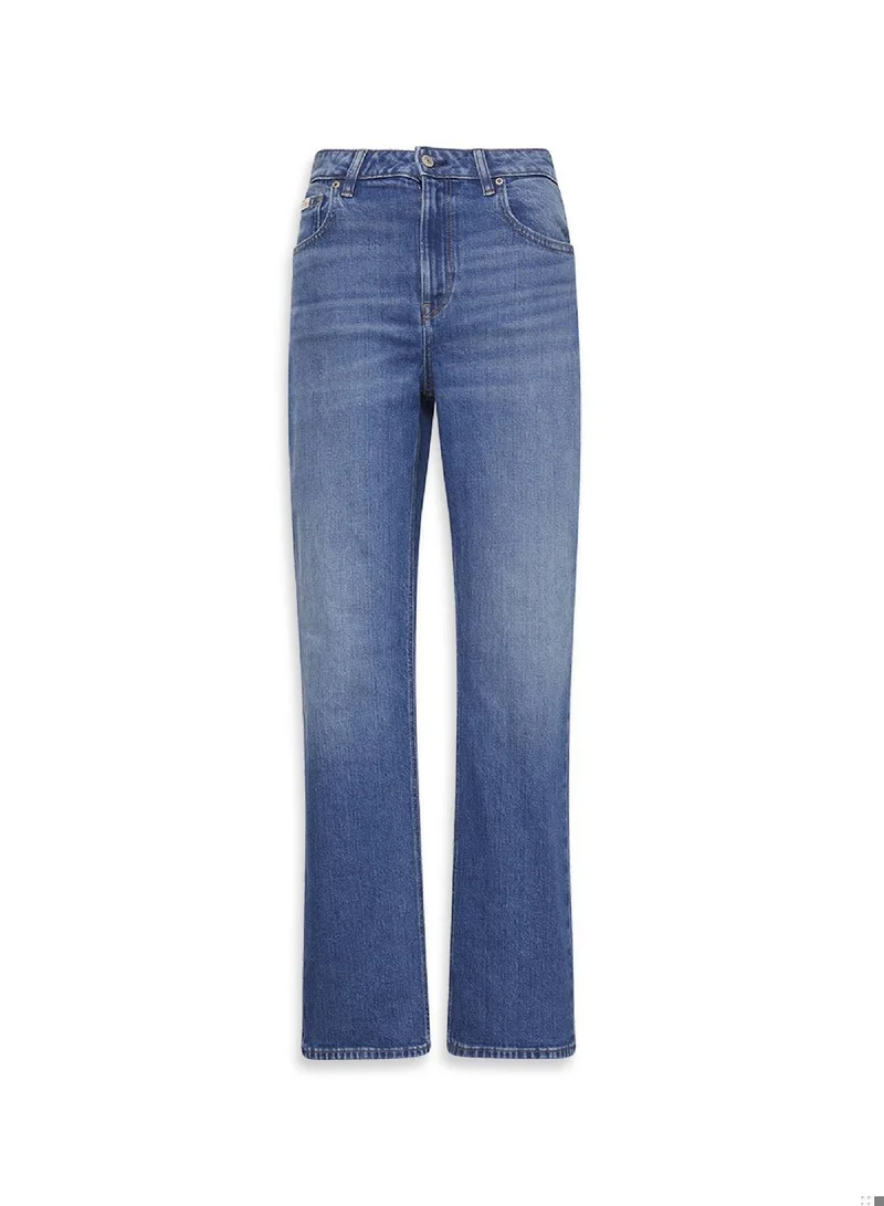 Calvin Klein Jeans INDIGO CHANNEL High Rise Straight Jeans for Women | Best Price UAE