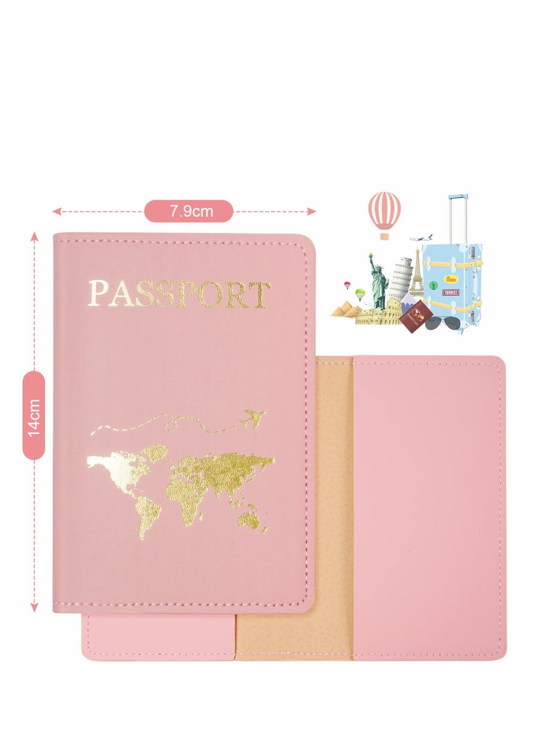 KASTWAVE Luggage Tags, 2 Pcs Airplane Passport Covers and 2 Pcs Luggages, Holder Travel Suitcase Tag Case Organizer, Bag Labels  - Image 2