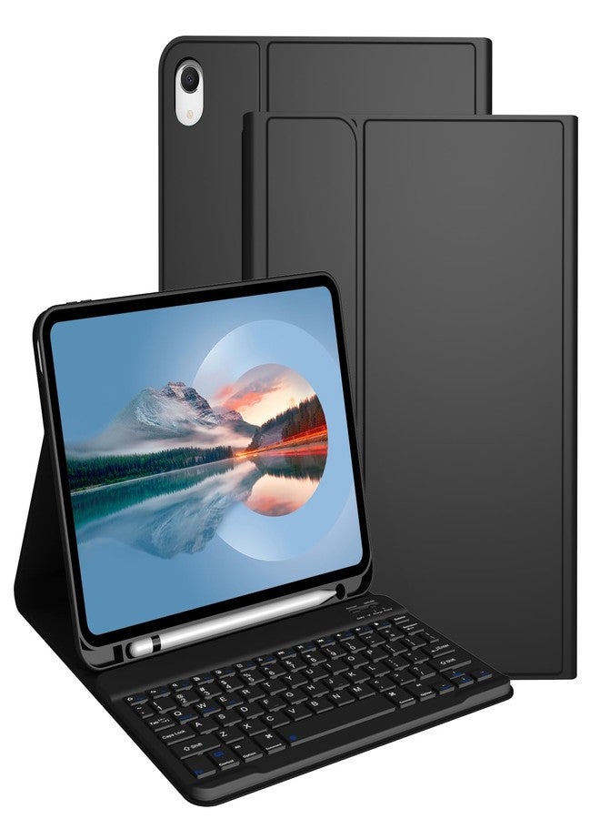 Divufus Keyboard Case for iPad 11th Generation (A16) 2025, for iPad 10th Generation 2022 [Magnetic Detachable Wireless Keyboard][Support 3 System] Folio Case with Pencil Holder, Black - Image 1