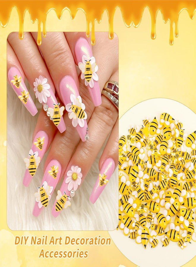 lasuroa 100pcs Mini Resin Honey Bees for Crafting, 4 Design Tiny Resin Bees Small Decorative Honeybee Decorations for DIY Birthday Animal Party Table Decoration - Image 5
