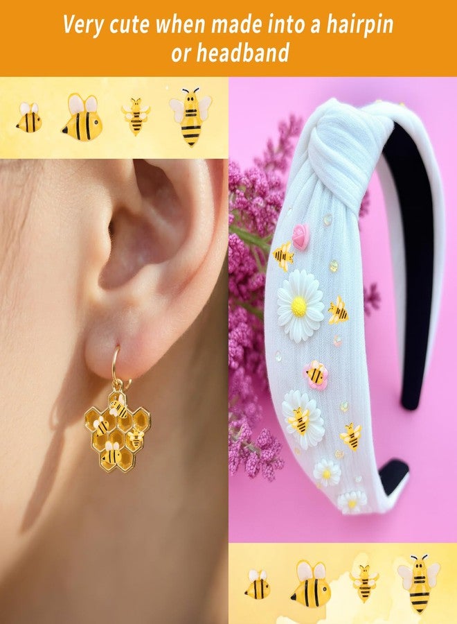 lasuroa 100pcs Mini Resin Honey Bees for Crafting, 4 Design Tiny Resin Bees Small Decorative Honeybee Decorations for DIY Birthday Animal Party Table Decoration - Image 4