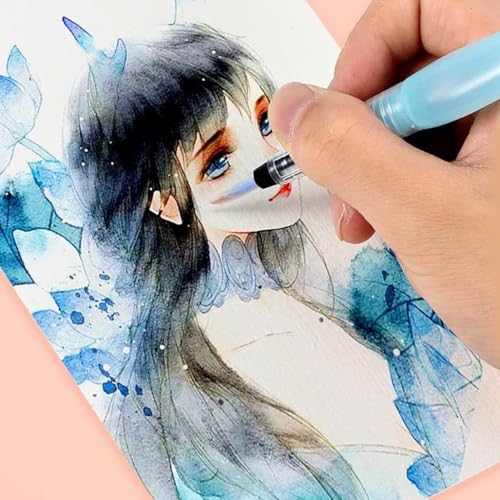 Oligitdi Water Color Cakes Classic Watercolor Paint, 48 Shades Vibrant Color Cakes Watercolor Paint Sets Water Color Pigment School Painting Drawing Art Supplies with Painting Brush (1) - Image 2