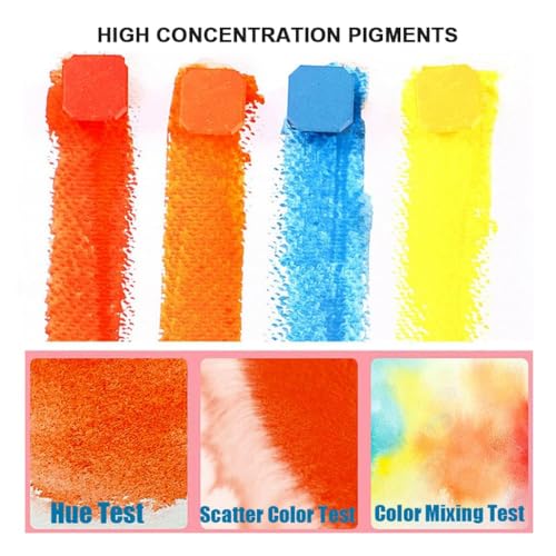 Oligitdi Water Color Cakes Classic Watercolor Paint, 48 Shades Vibrant Color Cakes Watercolor Paint Sets Water Color Pigment School Painting Drawing Art Supplies with Painting Brush (1) - Image 5