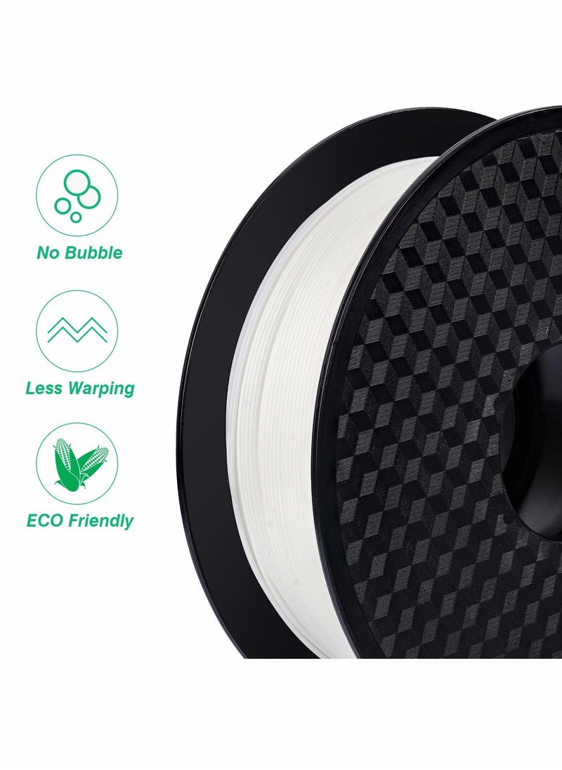 SYOSI PLA 3D Printer Filament, Dimensional Accuracy +/- 0.03 mm, 1 kg Spool(2.2lbs), 1.75 mm（White）  - Image 2