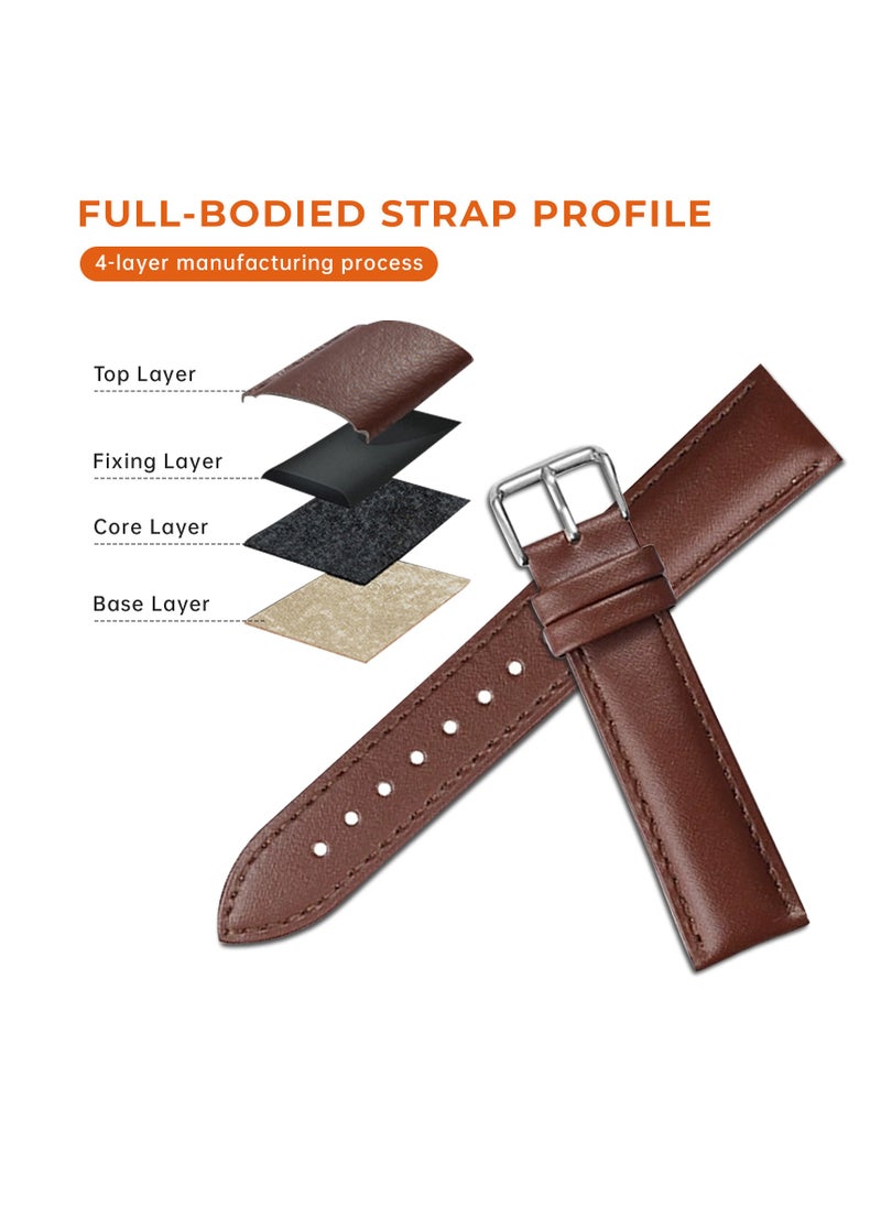 Adando - Adando Genuine Leather Watch Strap Soft Bamboo Pattern Genuine Cowhide Leather Strap Leather Replacement Watch Band for Men Women 20mm 22mm Replacement Bands for Watch Accessories for Watch - Image 1