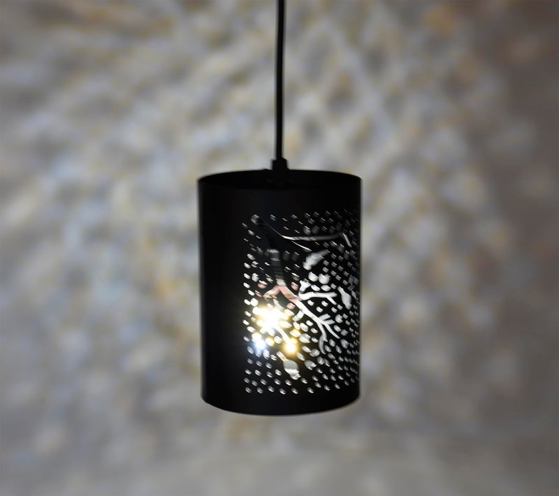 BENE Jack Pendant Lamp, Mild Steel Indoor Chandelier Modern Hanging Lamp, E-27 Base Ceiling Hanging Light for Home Decor, Kitchen, Living Room, Bedroom, 10 cm (Black, Pack of 1 Pc) - Image 3