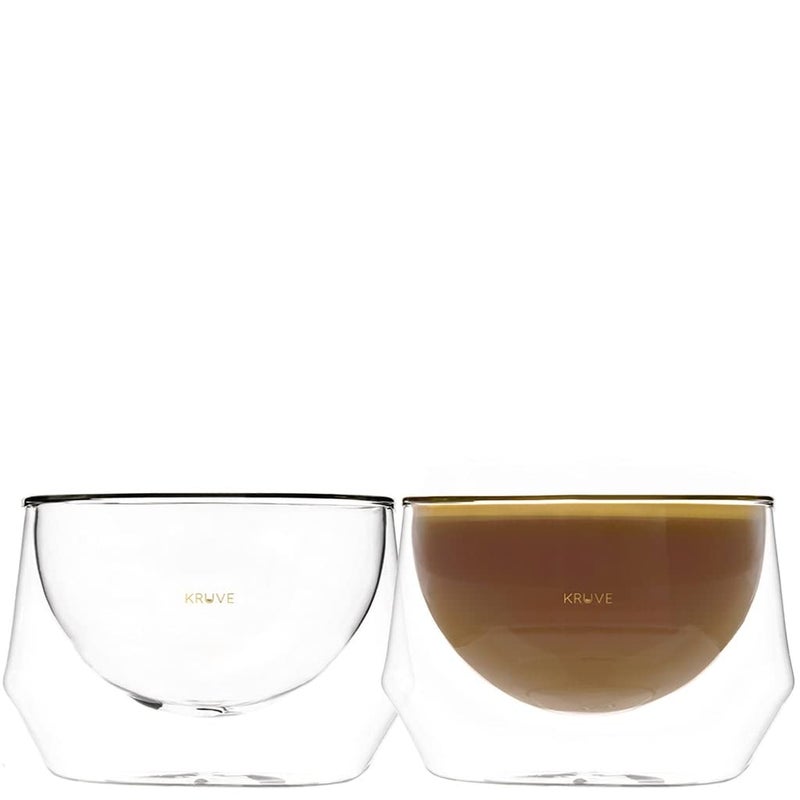 KRUVE IMAGINE Coffee Cups  Handcrafted DoubleWall Glass Cups Set of Two 85oz250ml  Perfect for Latte Art and Espresso  Durable Borosilicate Glass  Ideal Gift for Coffee Mugs Lovers  Latte