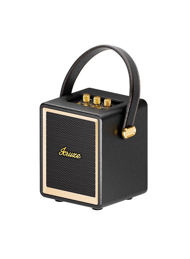 آي كروز مكبر صوت حفلات iCruze بتقنية بلوتوث - بلوتوث 5.3 مع تقنية MV Silicon، مشغل صوت جهير وعالي 89 مم، مدة تشغيل تصل إلى 10 ساعات، بطارية 5000 مللي أمبير/ساعة - أسود - Image 1