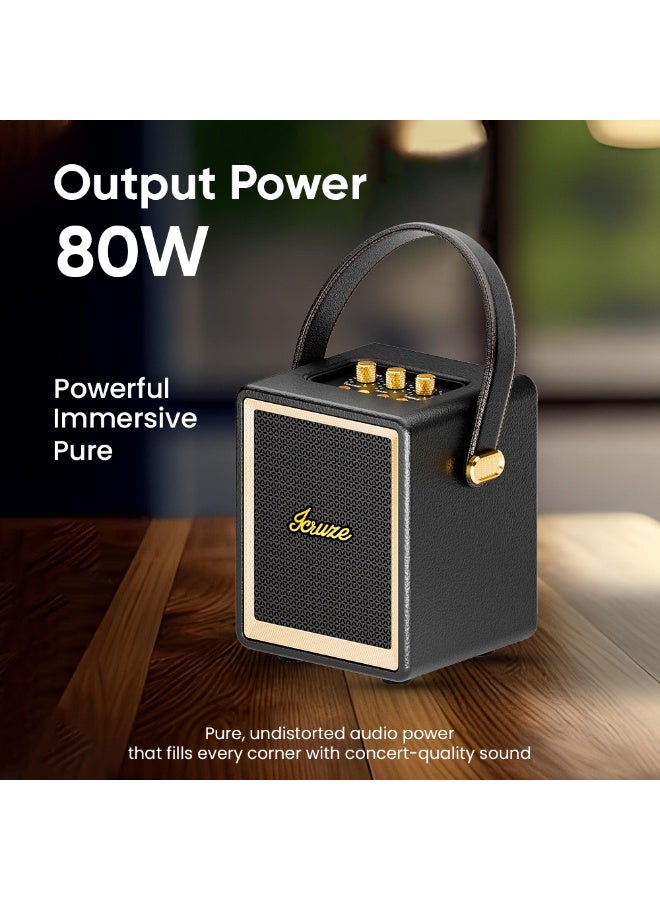 آي كروز مكبر صوت حفلات iCruze بتقنية بلوتوث - بلوتوث 5.3 مع تقنية MV Silicon، مشغل صوت جهير وعالي 89 مم، مدة تشغيل تصل إلى 10 ساعات، بطارية 5000 مللي أمبير/ساعة - أسود - Image 4