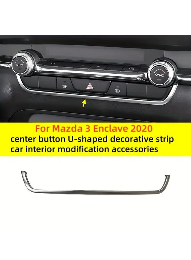 Car Interior Silver Dashboard Air Vent Cover Trim For Mazda 3 2019 2020 2021 2022 2023 2024 2025 CX 30 2020 2021 2022 2023 2024 2025 Central Control AC Outlet Decorative Stripes - Image 3