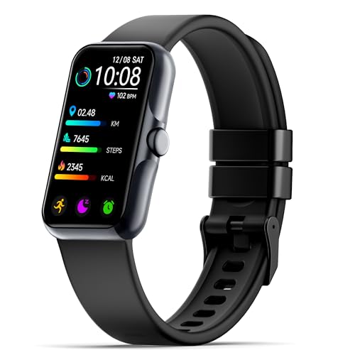 JYUAJOI Fitness Tracker with 247 Continuous Heart Rate Blood Oxygen Monitor Smart Watch with Sleep Monitor IP68 Waterproof Activity Tracker Step Counter for Women Men Black - Image 1