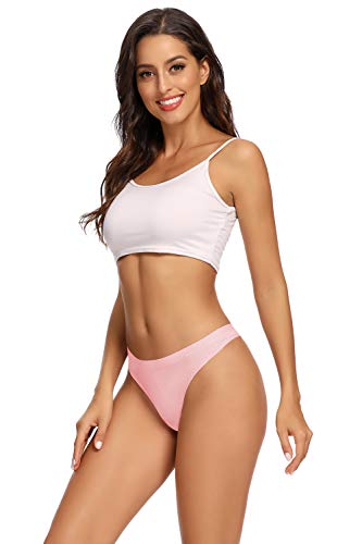 voenxe Seamless Women Underwear Thongs,No Show Ladies Thong,Invisible No Line Breathable Comfortable Panties Undies,Womens No Seam Soft Wide Gusset Tanga,Legging Underpants for Woman 5-Pack - Image 5