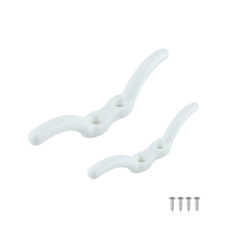 VTurboWay 2 Pcs 4 Nylon Rope Cleat Marine Grade White