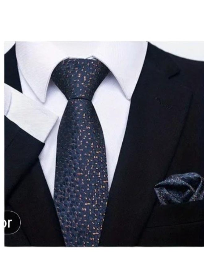 طقم إكسسوارات رجالي فاخر 6 قطع - تشكيلة كرفتات  ومناديل جيب (Pocket Square) بتصاميم ملكية - داخل صندوق هدايا VIP - Image 2