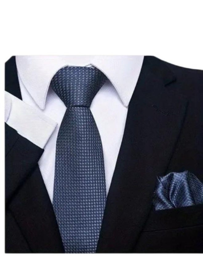 طقم إكسسوارات رجالي فاخر 6 قطع - تشكيلة كرفتات  ومناديل جيب (Pocket Square) بتصاميم ملكية - داخل صندوق هدايا VIP - Image 3