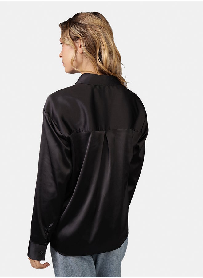 American Eagle - AE Satin Button-Up Shirt - Image 1