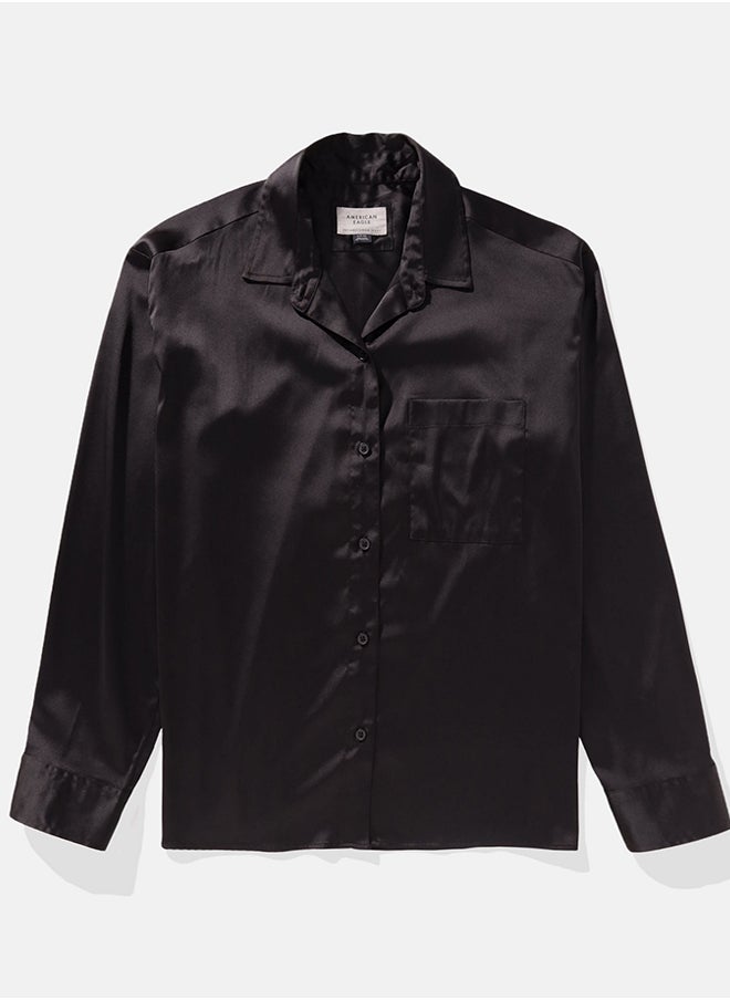 American Eagle - AE Satin Button-Up Shirt - Image 1