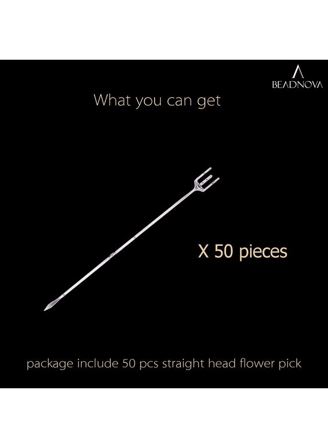 BEADNOVA Floral Pick Card Holder 50Pcs 9Inch Plastic Straight Head Flower Pick Card Holder For Floral Arrangement Bouquet Wedding Decoration (Fork Shape Head)  - Image 3