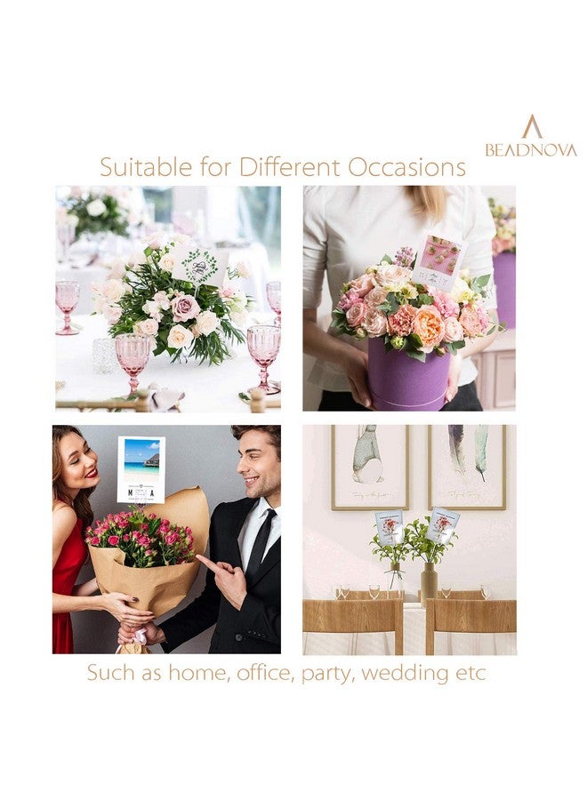BEADNOVA Floral Pick Card Holder 50Pcs 9Inch Plastic Straight Head Flower Pick Card Holder For Floral Arrangement Bouquet Wedding Decoration (Fork Shape Head)  - Image 5