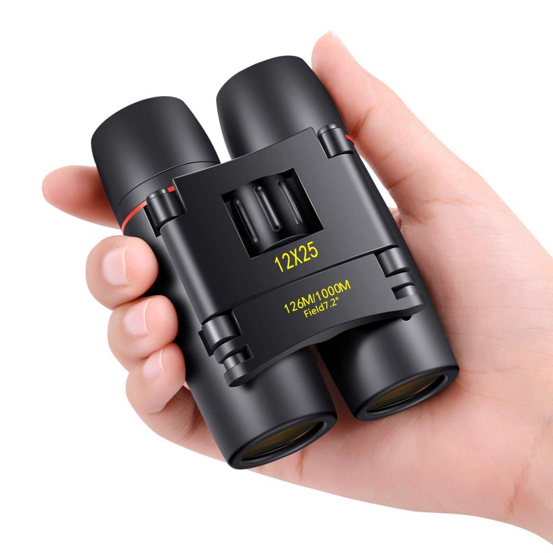 POLDR 12X25 Small Pocket Binoculars Compact Adults,Mini Kids Binoculars Boys for Bird Watching,Concert Theater Opera - Image 1