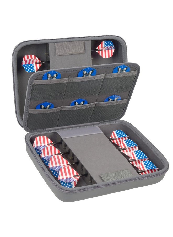 GWCASE Dart Case For 16 Steel Tip And Soft Tip Darts, Dart Carrying Storage Holder Fits For Dart Tips, Shafts And Flights (Box Only)-Grey  - Image 1