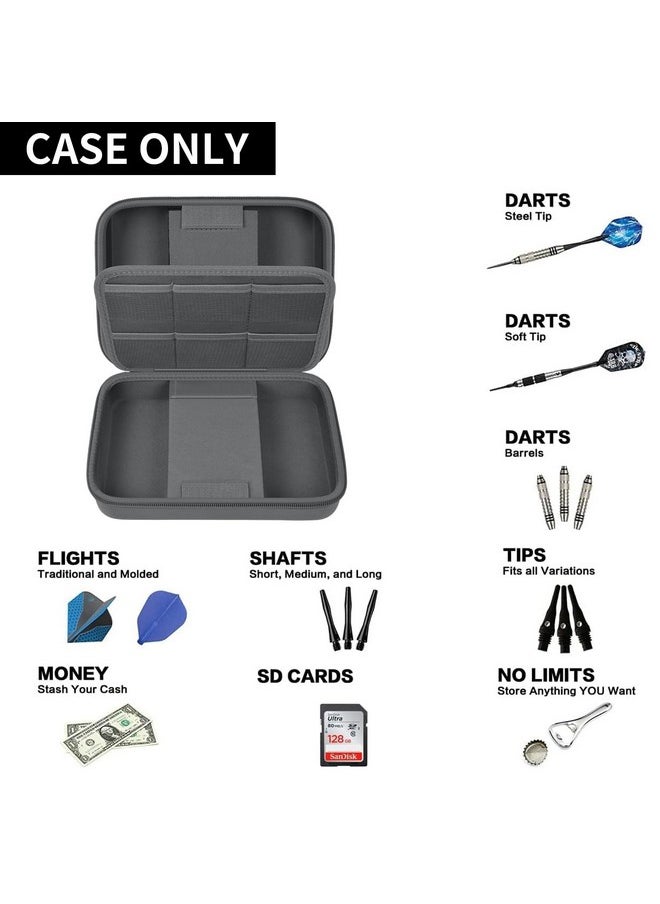 GWCASE Dart Case For 16 Steel Tip And Soft Tip Darts, Dart Carrying Storage Holder Fits For Dart Tips, Shafts And Flights (Box Only)-Grey  - Image 2