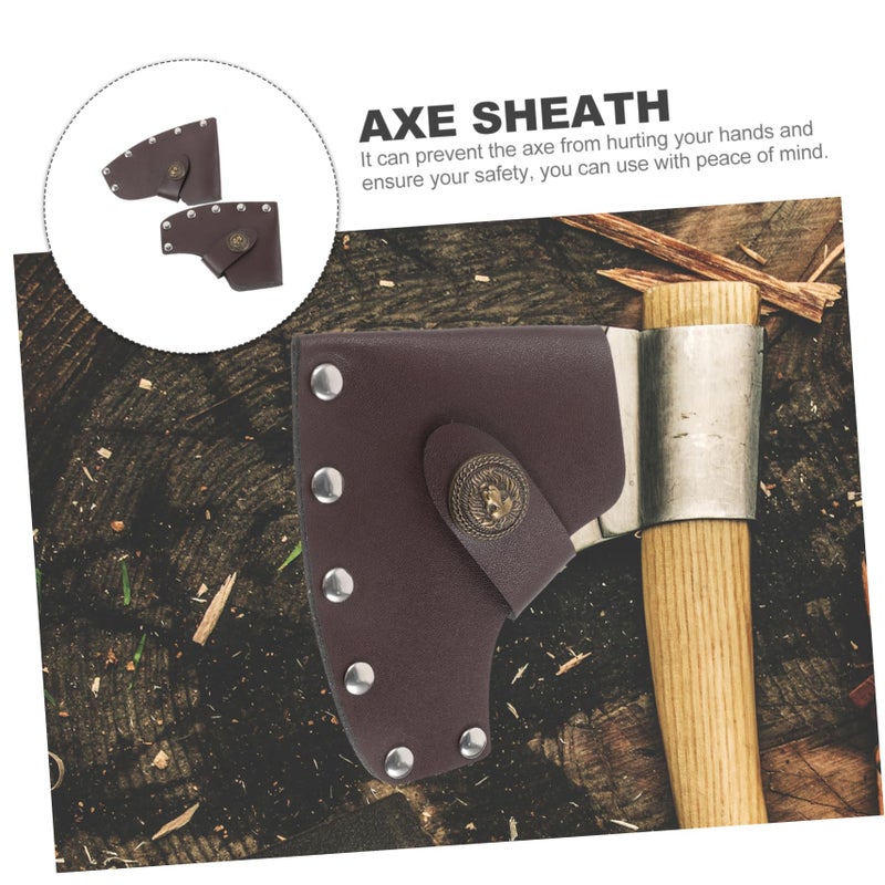 Leather Hatchet Cover Waterproof Protective Case For Outdoor Ax Head 2 Pack - Image 5