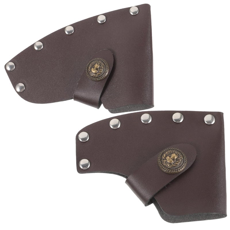 Leather Hatchet Cover Waterproof Protective Case For Outdoor Ax Head 2 Pack - Image 2