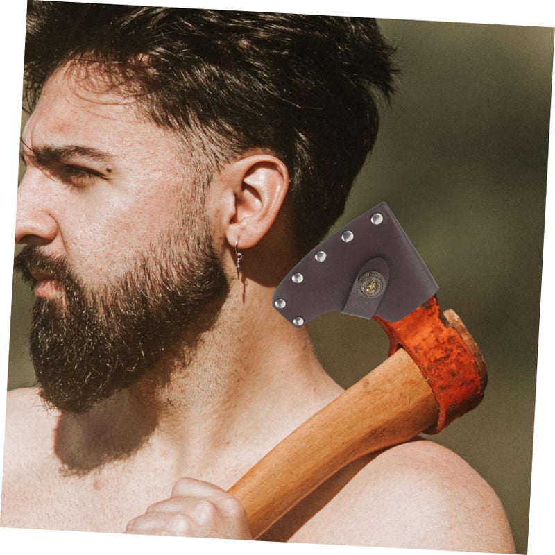 Leather Hatchet Cover Waterproof Protective Case For Outdoor Ax Head 2 Pack - Image 3