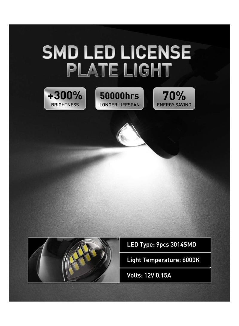 Loquat License Plate Light, Tag Lamp Assembly Replacement For Ford F-150 F-250 F-350 F-450 F-550 Superduty Ranger Pickup Truck Explorer Bronco Excursion Expedition, 2Pcs - Image 2