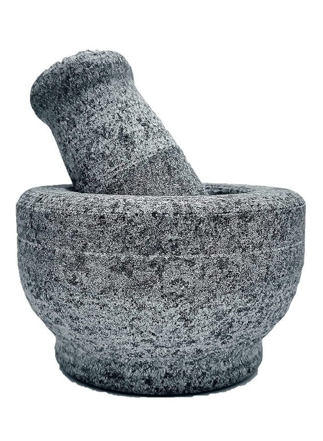 Subaa Stone Mortar and Pestle Set for Spices, Okhli Masher, Khalbatta stone, Kharal, Mixer, Natural & Traditional Grinder, Musal, Well Design for Kitchen, Home, Herbs, Stone Okhli-4 Inch Outer Dia - Image 2