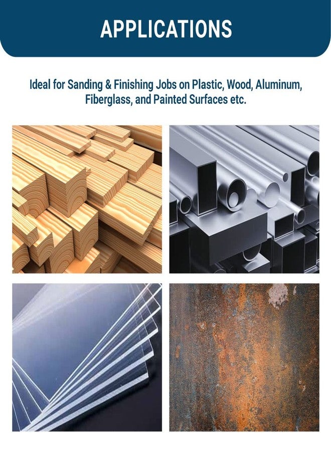 كاشطة القياس أقراص صنفرة عشوائية مدارية لاصقة ذاتية اللصق مقاس 6 بوصات من Benchmark Abrasives مصنوعة من أكسيد الألومنيوم الممتاز بدون ثقوب، مناسبة لصنفرة وتلميع المعادن والخشب والألياف الزجاجية (عبوة من 10 قطع) - حبيبات 80 - Image 4
