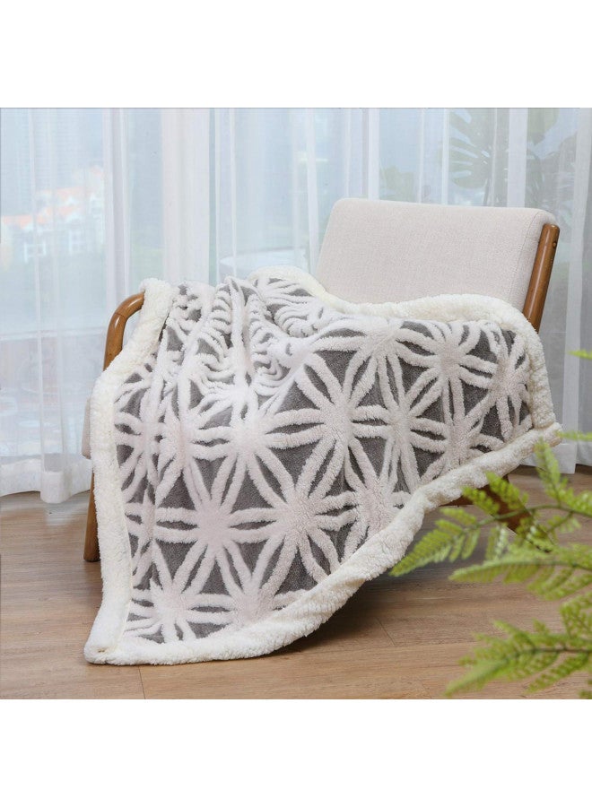 LOMAO Sherpa Fleece Blanket Fuzzy Soft Bed Blanket Dual Sided Throw Blanket fit Couch Sofa (Grey,51x63) - Image 1