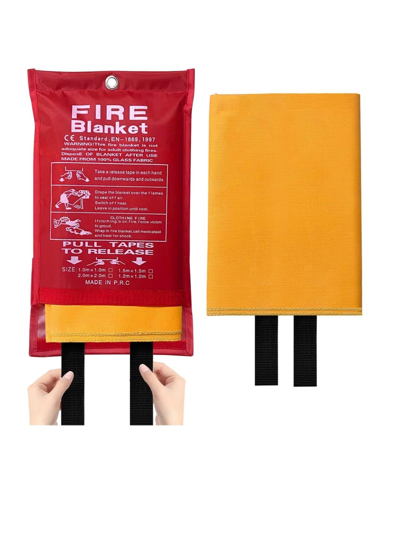 Excefore Fire Blanket Emergency for Home and Kitchen, Silicone Coated Fiberglass Suppression Blanket, for Fireplace, Outdoor Grill, Car, Camping, Fireproof Safety Blanket (100*100 cm,1Pcs) - Image 1