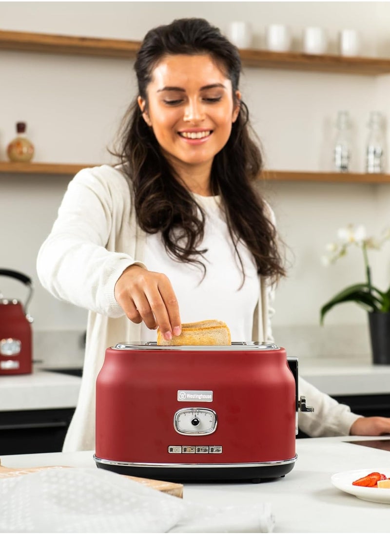 Westinghouse - 2-Slice Toaster 815W WKTTB857RD Cranberry Red Westinghouse Retro Series - Image 1