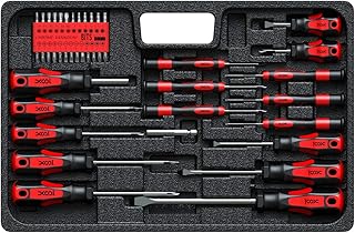 XOOL XOOL Screwdriver Set,  Professional Screwdriver Set with Case, Torx Phillips Slotted Hex Pozi Non-Slip Precision  - Image 1