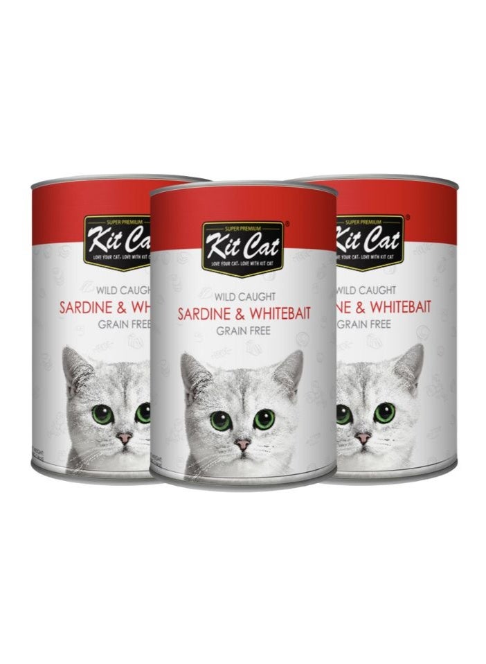 Kit Cat Wild Caught Sardine & WhiteBait 3 x 400g - Image 2