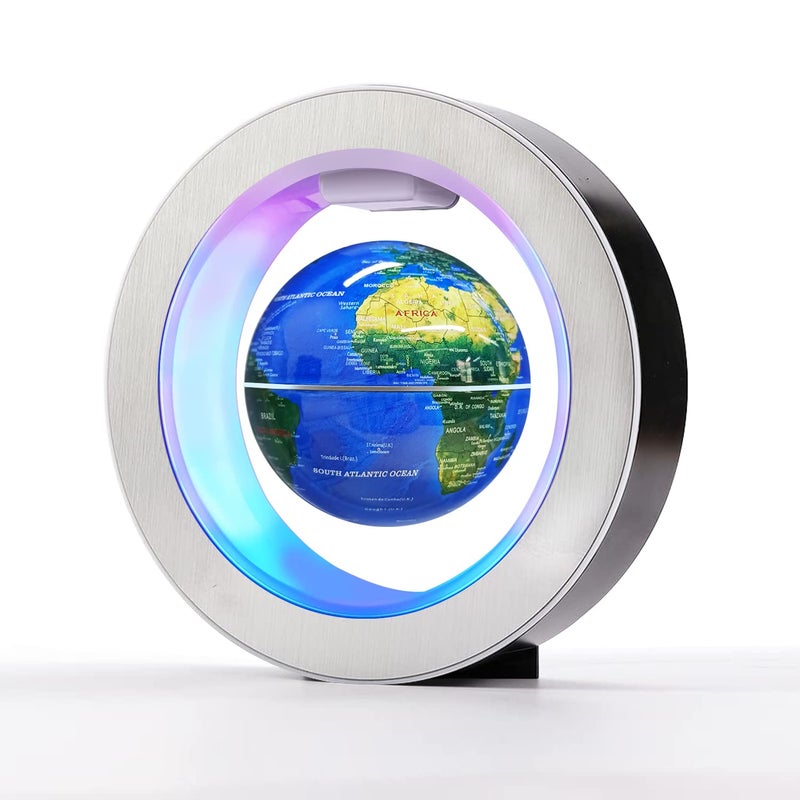 Flagest Magnetic Levitation Floating Globe - Levitating O Shape Globe with LED Lights for Educational Home Office Desk Decor - Birthday Holiday Party Item (4Inches Globe - Image 1