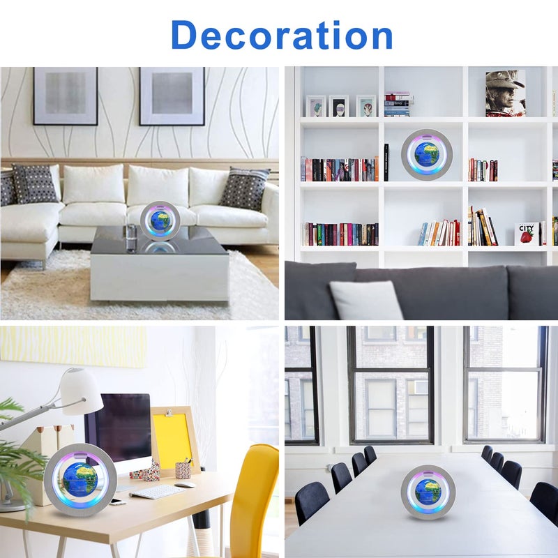 Flagest Magnetic Levitation Floating Globe - Levitating O Shape Globe with LED Lights for Educational Home Office Desk Decor - Birthday Holiday Party Item (4Inches Globe - Image 5