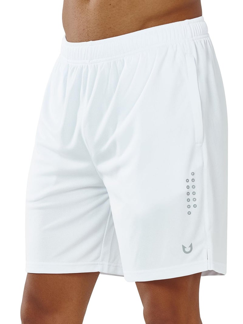 NORTHYARD Men's 7" Athletic Shorts Workout Gym Quick Dry Shorts Lightweight Mesh Hiking Shorts for Men Exercise White - Image 1