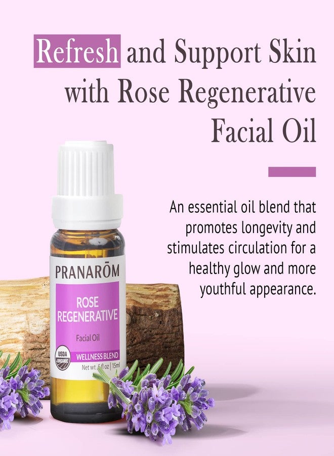 Pranarom - Rose Regenerative Facial Essential Oil Blend (5ml) - Lavender, Rosehip Seed, Frankincense, and Lemon - 100% Pure Essential Oil for Skincare | USDA and ECOCERT Certified Organic - Image 2