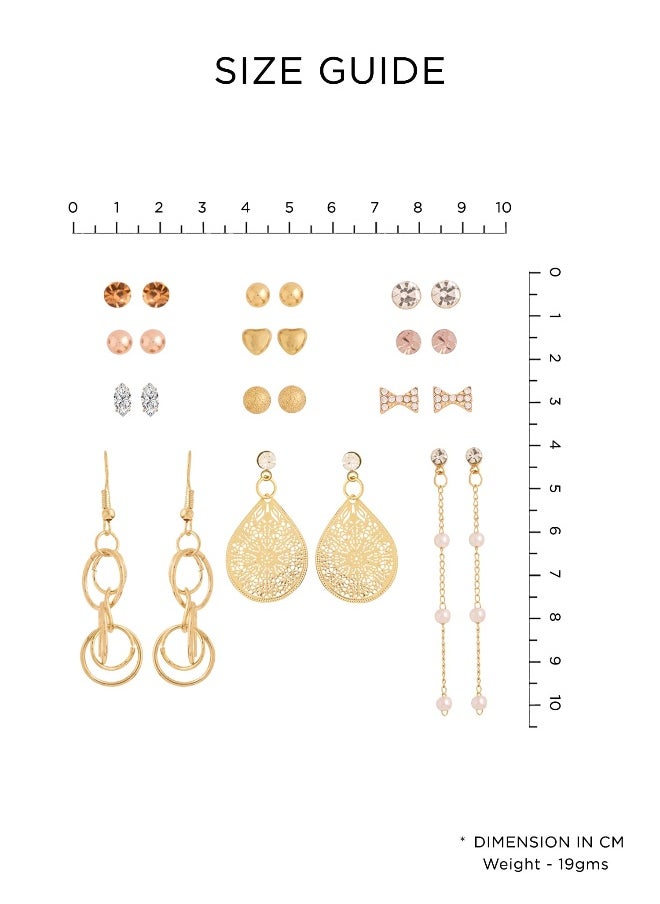 Stud Earrings for Women | Fashion Gold Earrings for Girls Combo of 12 Pairs Studs Earrings Set | Long Drop Set Women Earrings | Birthday Gift For Girls Anniversary Gift for Wife - pzsku/Z6D8C64B114EBF23AC217Z/45/_/1729064072/b847dce4-3ba1-4871-ab49-93fcee5b80de