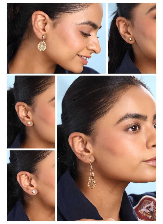 Stud Earrings for Women | Fashion Gold Earrings for Girls Combo of 12 Pairs Studs Earrings Set | Long Drop Set Women Earrings | Birthday Gift For Girls Anniversary Gift for Wife - pzsku/Z6D8C64B114EBF23AC217Z/45/_/1729064077/9957ed45-37a5-4747-be3c-1cb2e0f8c678