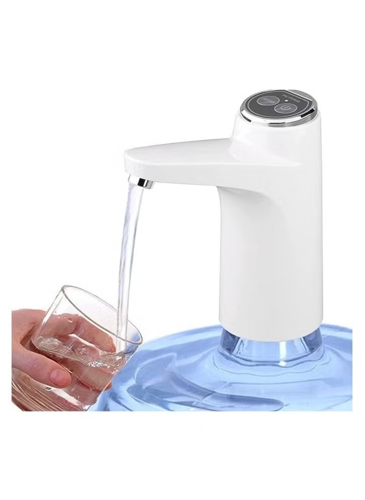 TIGER Water Dispenser Pump for 5 Gallon Bottle with Automatic Off Button | USB Charging, Universal Fit, Easy-to-Use, Portable Water Pump for Home, Office, and Outdoor Use | Convenient White Design, No Mess, Ideal for Bottled Water - Image 1